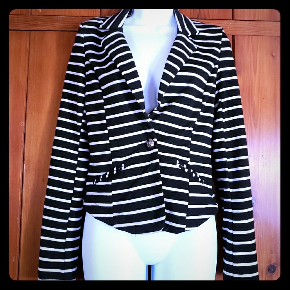 Knit Striped Blazer